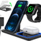 Wireless Charger, 18W Fast Iphone Charging Station for Iphone 16/15/14/13/12 /11/Pro Max/Plus, 3 in 1 Wireless Charging Stand for Iwatch Series SE 10/9/8/7/6/5/4/3, Airpods Pro/3/2 (W/ QC3.0 Adapter)